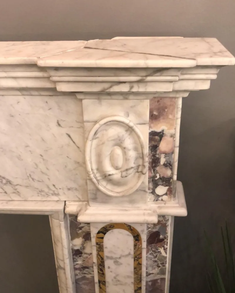 Pamono Antique Irish Georgian Fireplace Mantel in Marble