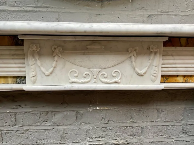 Outlet Pamono Antique Irish Regency Fireplace in Marble, 1830