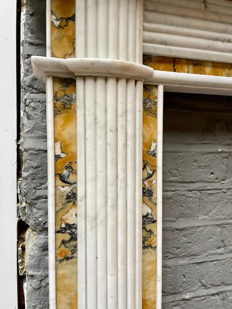 Outlet Pamono Antique Irish Regency Fireplace in Marble, 1830