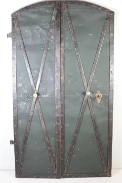 Online Pamono Antique Iron Clad Folding Door, Bohemia, 1760s