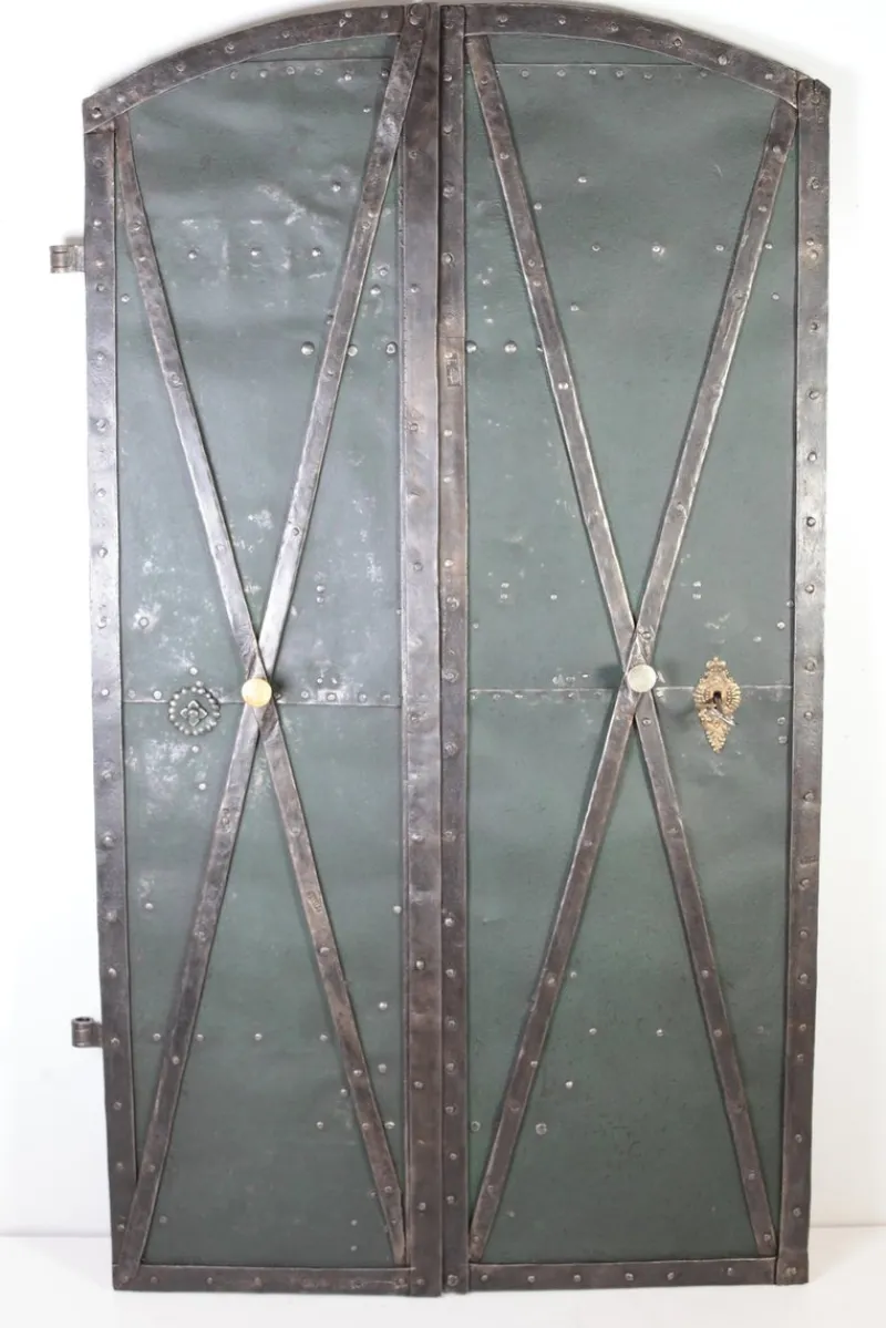 Online Pamono Antique Iron Clad Folding Door, Bohemia, 1760s