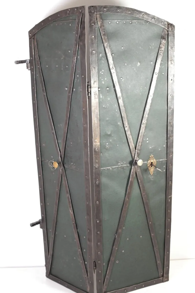 Online Pamono Antique Iron Clad Folding Door, Bohemia, 1760s