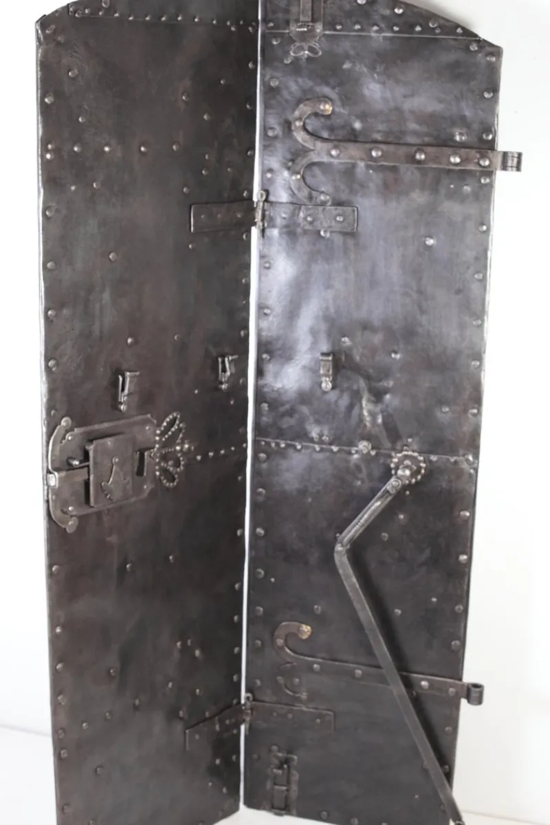 Online Pamono Antique Iron Clad Folding Door, Bohemia, 1760s