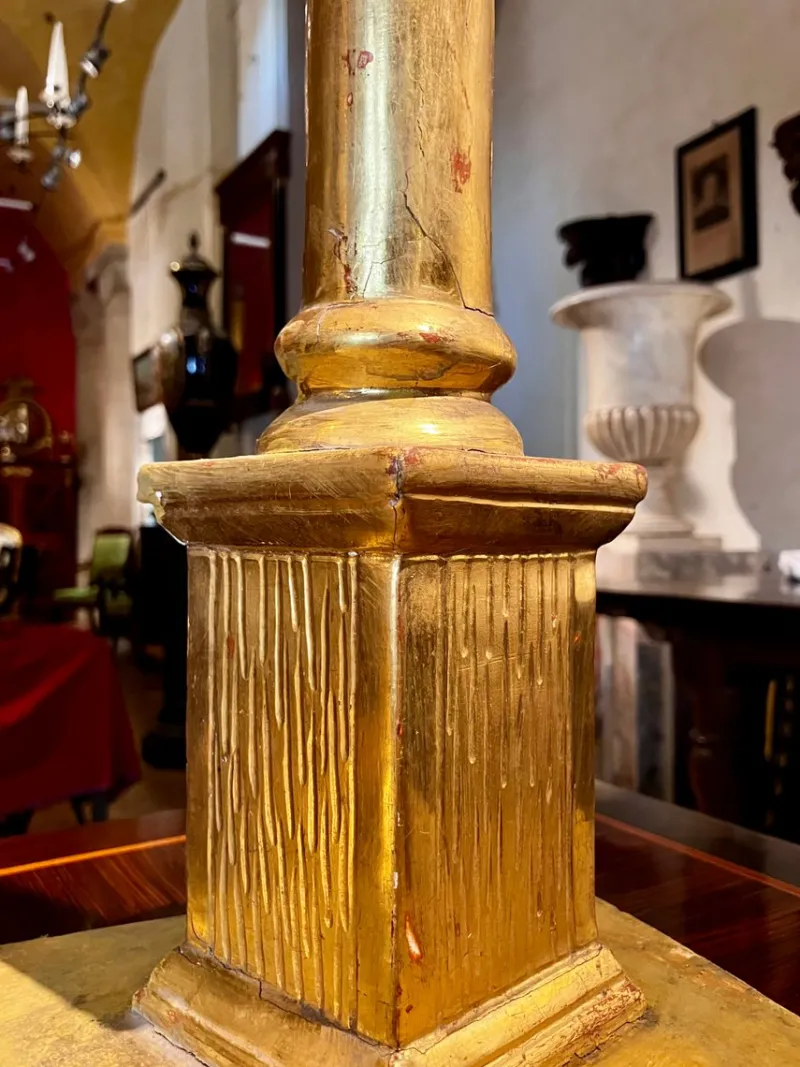 Hot Pamono Antique Italian Architectural Element Hand-Carved and Gilded Wooden Tabernacle
