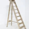 Pamono Antique Italian Beige Wood Ladder, 1920s