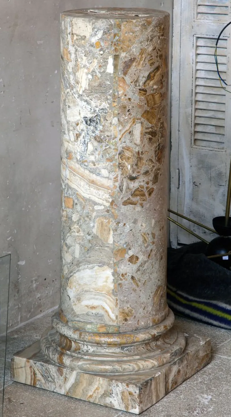 Discount Pamono Antique Italian Brecciated Marble Column, 1800s