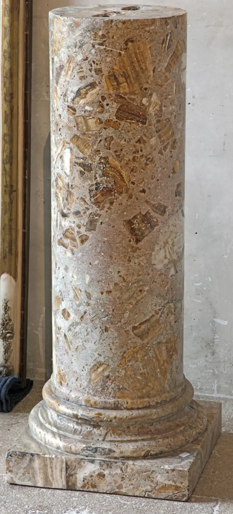 Discount Pamono Antique Italian Brecciated Marble Column, 1800s