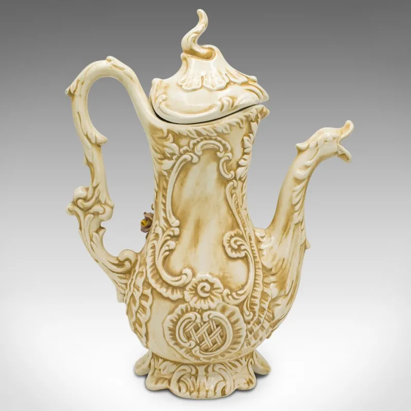 Pamono Antique Italian Decorative Floral Encrusted Ewer, 1920s> Bottles, Carafes & Jugs