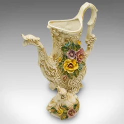 Pamono Antique Italian Decorative Floral Encrusted Ewer, 1920s><noscript><img width=