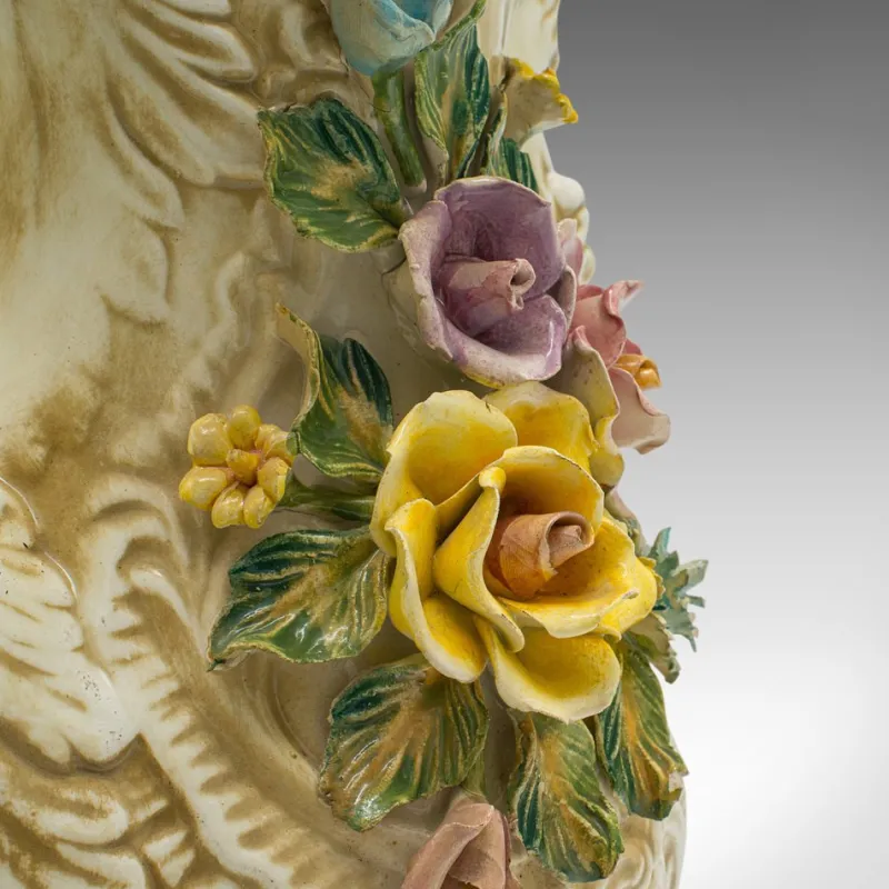 Pamono Antique Italian Decorative Floral Encrusted Ewer, 1920s> Bottles, Carafes & Jugs