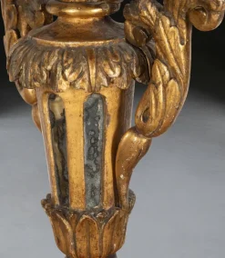 Best Pamono Antique Italian Giltwood Candleholders, 1780, Set of 2
