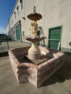 Pamono Antique Italian Hand-Carved Marble Fountain with Classic Shaped Basin><noscript><img width=