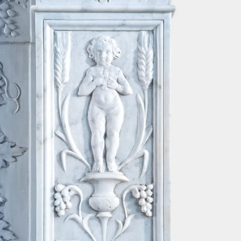 Pamono Antique Italian Marble Renaissance Revival Fireplace Mantel, 1890> Fireplaces And Mantels
