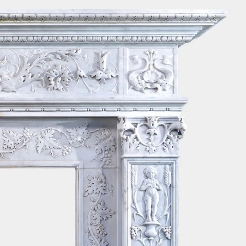 Pamono Antique Italian Marble Renaissance Revival Fireplace Mantel, 1890> Fireplaces And Mantels