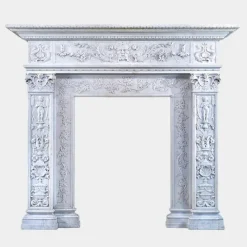 Pamono Antique Italian Marble Renaissance Revival Fireplace Mantel, 1890><noscript><img width=
