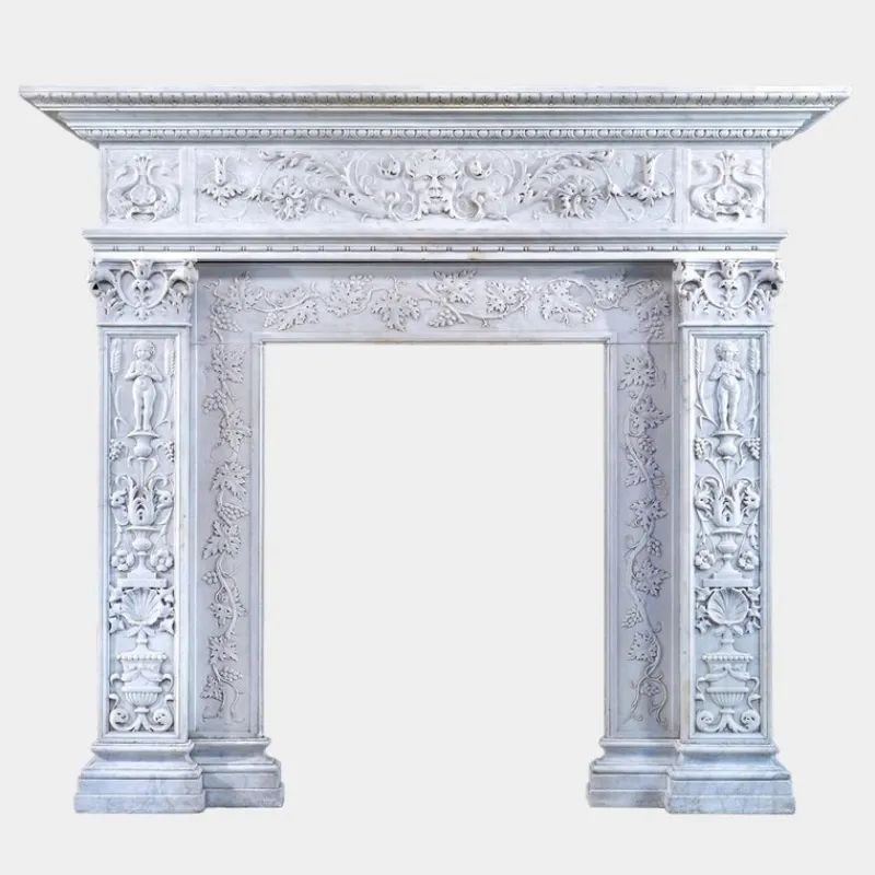 Pamono Antique Italian Marble Renaissance Revival Fireplace Mantel, 1890> Fireplaces And Mantels