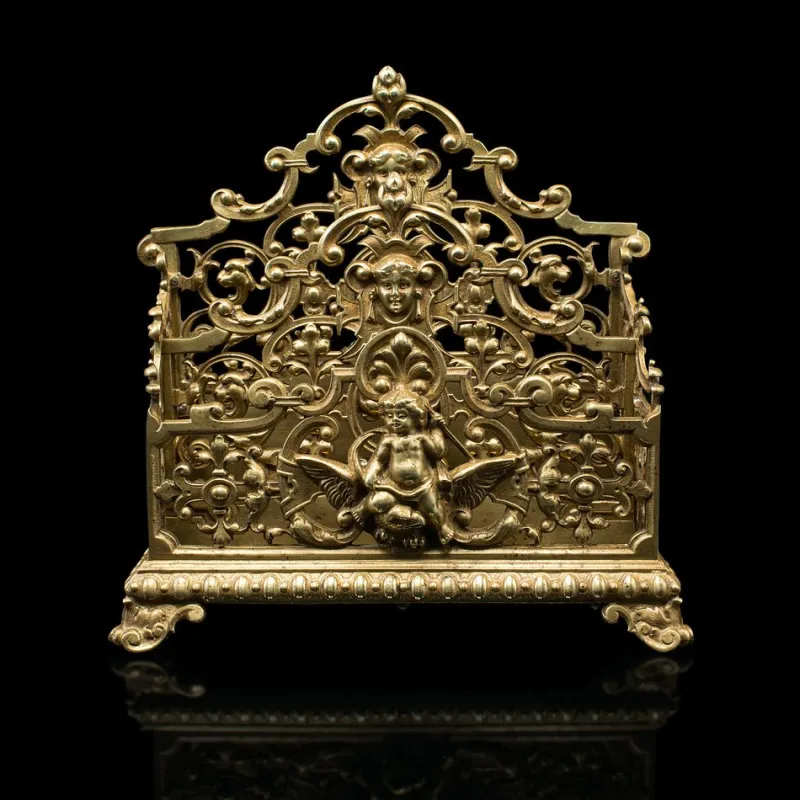 Pamono Antique Italian Ornate Letter Rack, 1890s