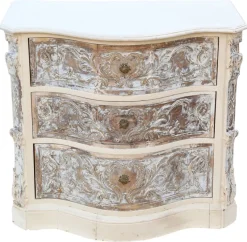 Pamono Antique Italian Painted Carved Serpentine Chest of Drawers, 1920s> Dressers, Commodes & Chests
