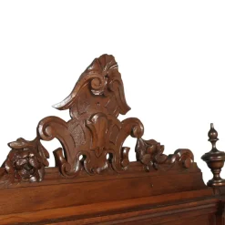 New Pamono Antique Italian Renaissance Hand Carved and Turned Walnut Fireplace or Console Mirror from Ballario