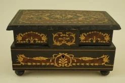 Pamono Antique Italian Sorrento Wood Jewelery Box, 1800s> Trunks Crates & Baskets