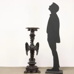 Pamono Antique Italian Vase Holder in Walnut> Pedestals And Columns