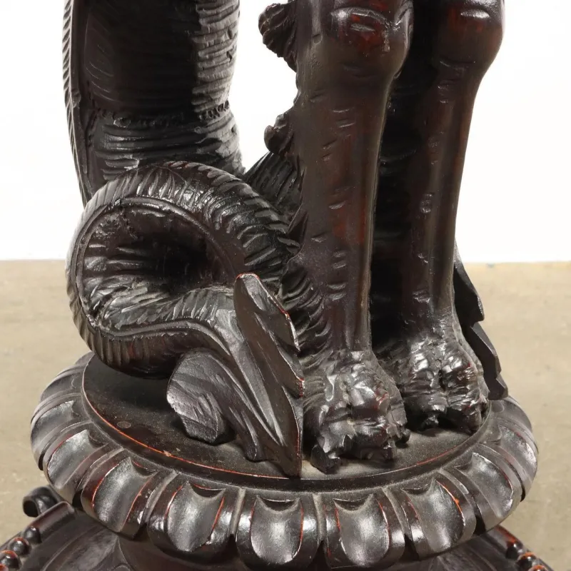 Pamono Antique Italian Vase Holder in Walnut> Pedestals And Columns