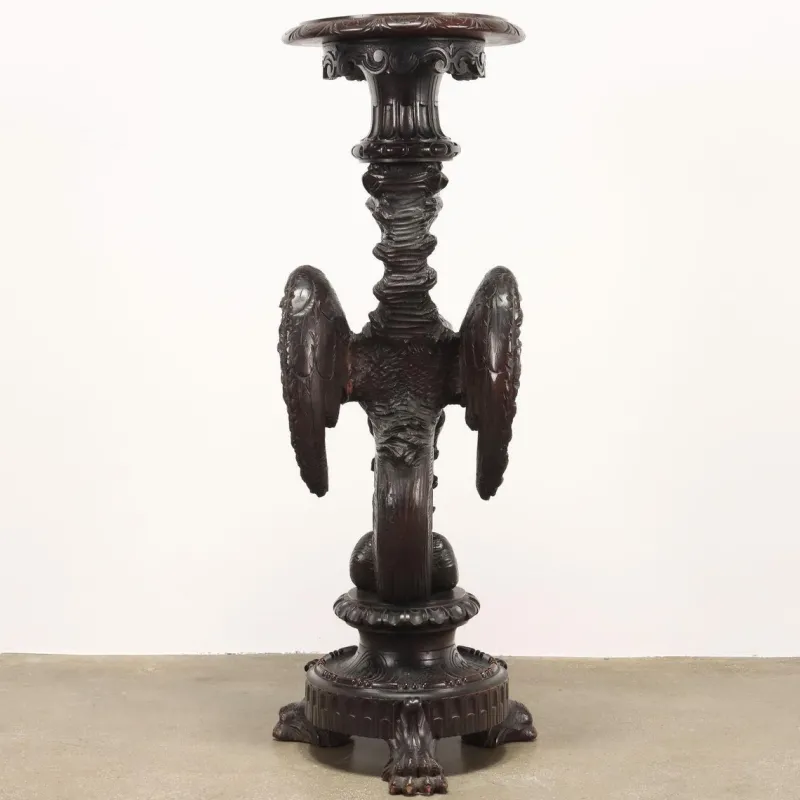 Pamono Antique Italian Vase Holder in Walnut> Pedestals And Columns