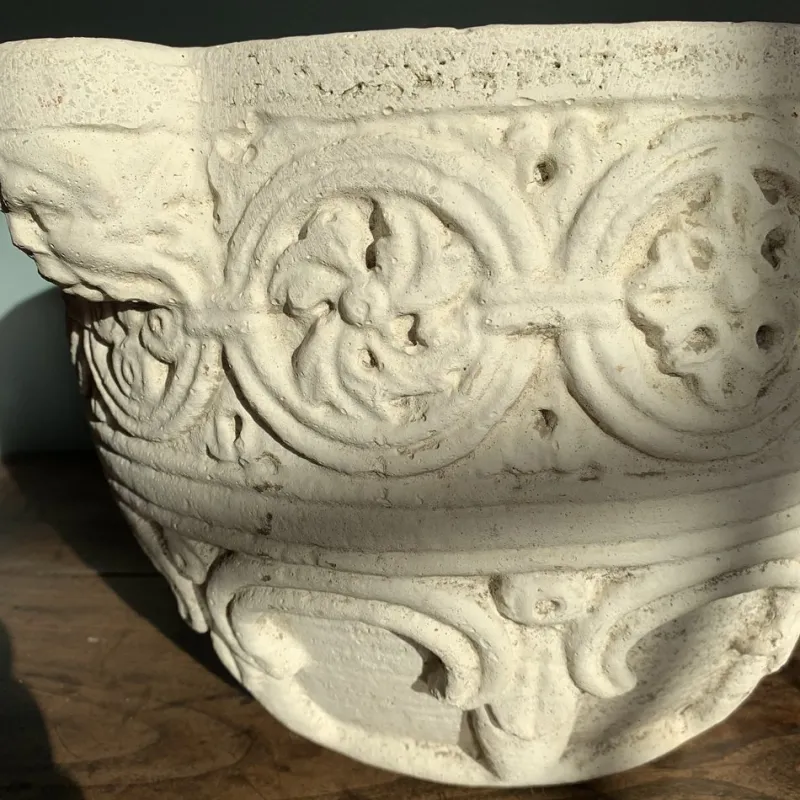 Hot Pamono Antique Ivory Stone Planter