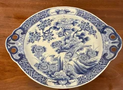Best Pamono Antique Japanese Blue and White Imari Dish, 1900s