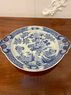 Best Pamono Antique Japanese Blue and White Imari Dish, 1900s