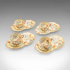 Pamono Antique Japanese Geisha Tea Set in Ceramic, 1920s, Set of 11><noscript><img width=