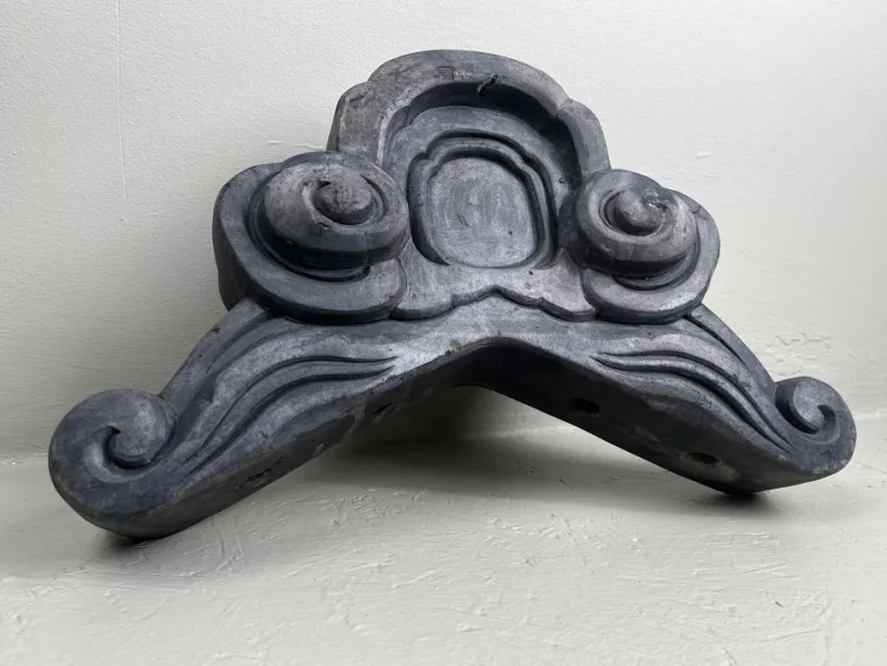 New Pamono Antique Japanese Kawara Onikawara Rooftop Ornament