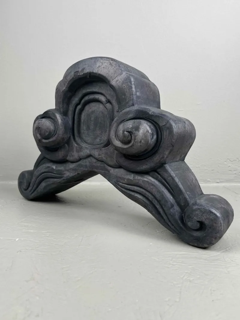 New Pamono Antique Japanese Kawara Onikawara Rooftop Ornament