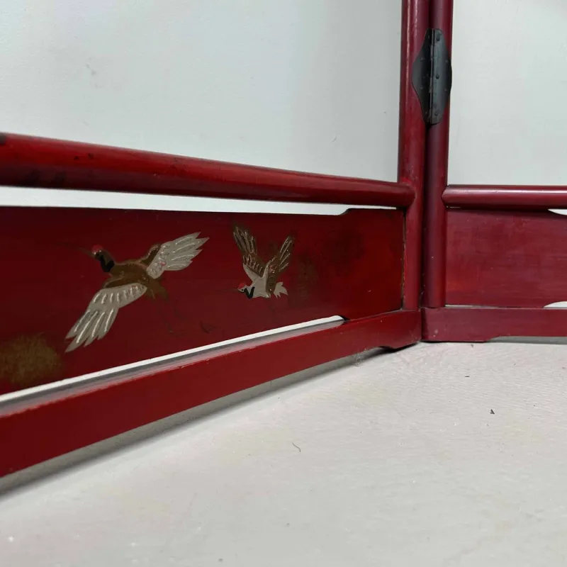 Discount Pamono Antique Japanese Lacquered Crane Kimono Hanger Stand