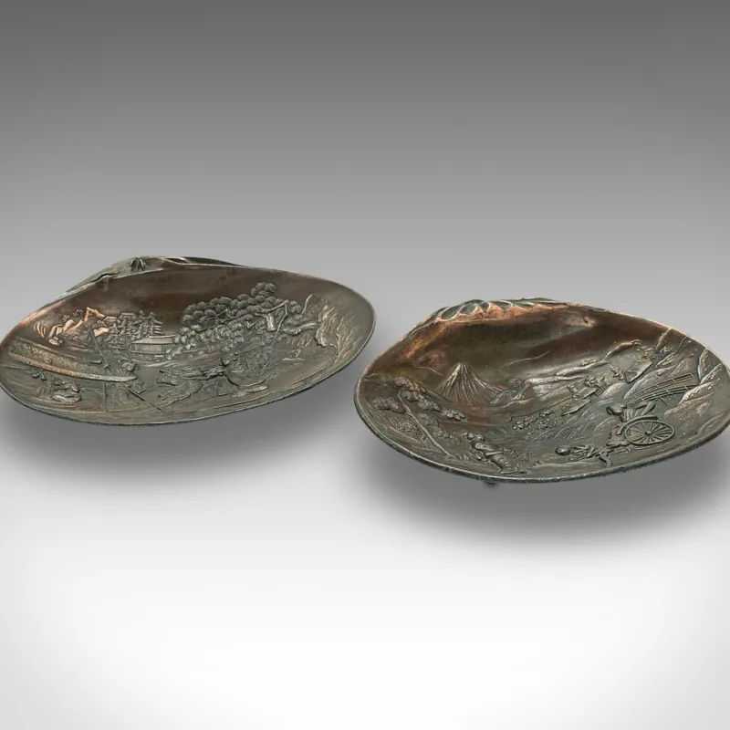 Discount Pamono Antique Japanese Momo Dishes or Serving Trays, 1900s, Set of 2