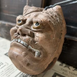 Sale Pamono Antique Japanese Oni Dorei Bell with Dual Faces, 1920s