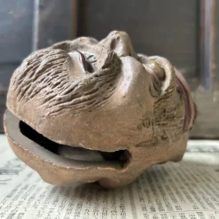 Sale Pamono Antique Japanese Oni Dorei Bell with Dual Faces, 1920s