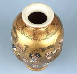 New Pamono Antique Japanese Satsuma Ware Vase, 1890s