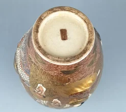 New Pamono Antique Japanese Satsuma Ware Vase, 1890s