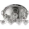 Pamono Antique Japanese Solid Silver Tea and Coffee Set by Samurai Shokai, 1900s, Set of 9> Coffee & Tea Service