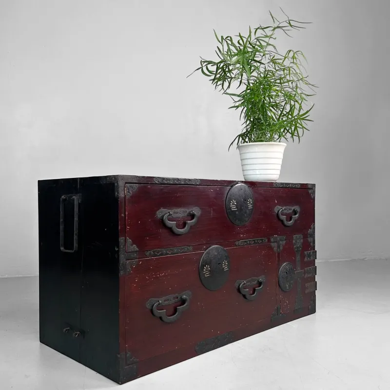 Hot Pamono Antique Japanese Tansu Chest of Drawers, 1900s