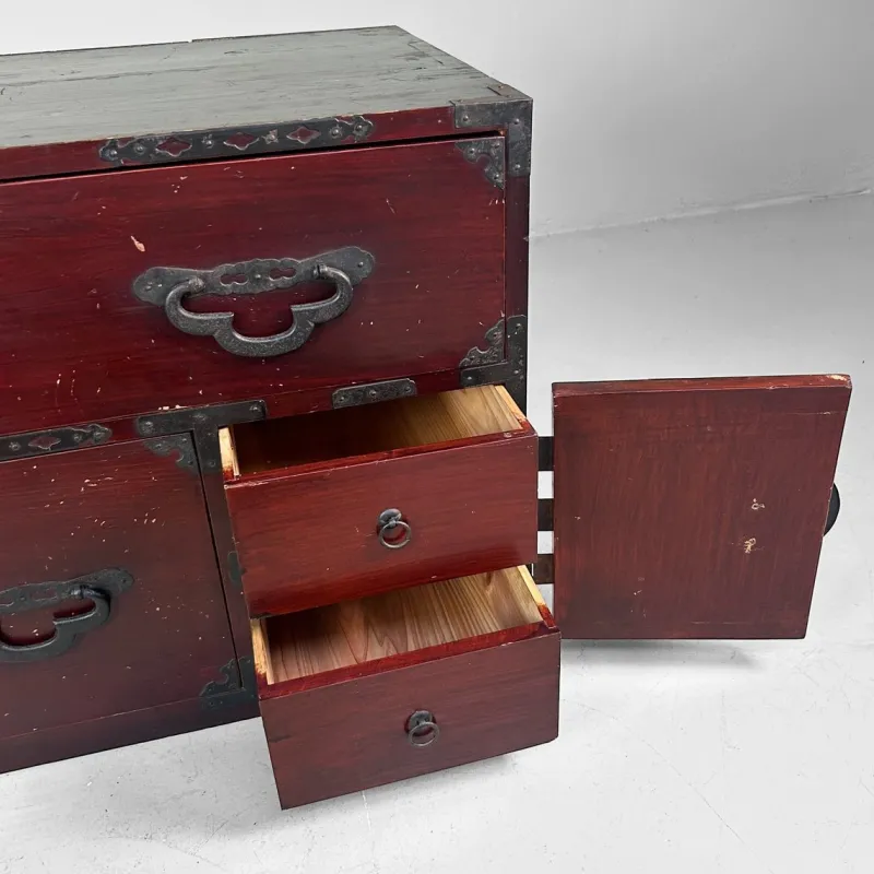 Hot Pamono Antique Japanese Tansu Chest of Drawers, 1900s