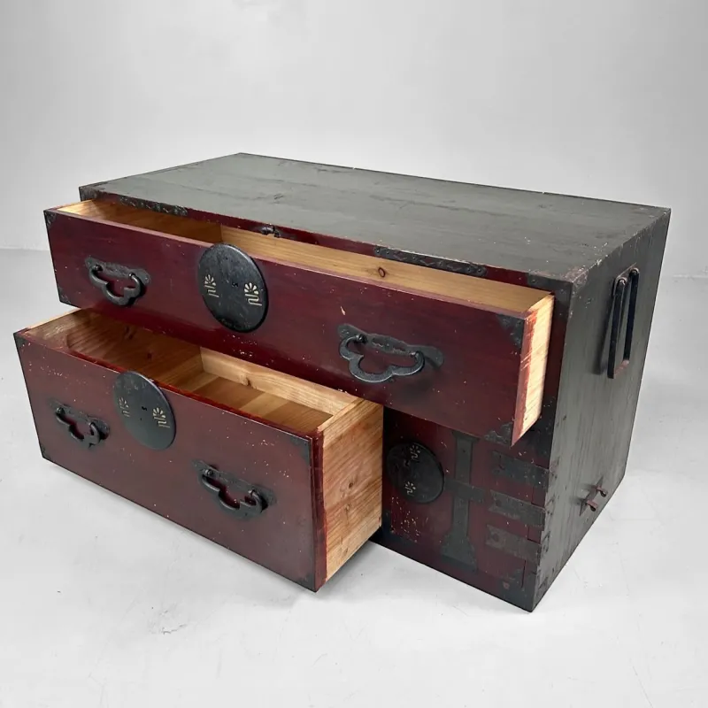 Hot Pamono Antique Japanese Tansu Chest of Drawers, 1900s