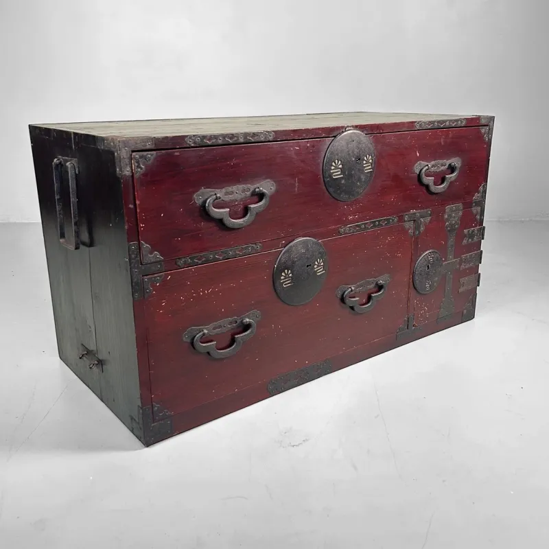 Hot Pamono Antique Japanese Tansu Chest of Drawers, 1900s