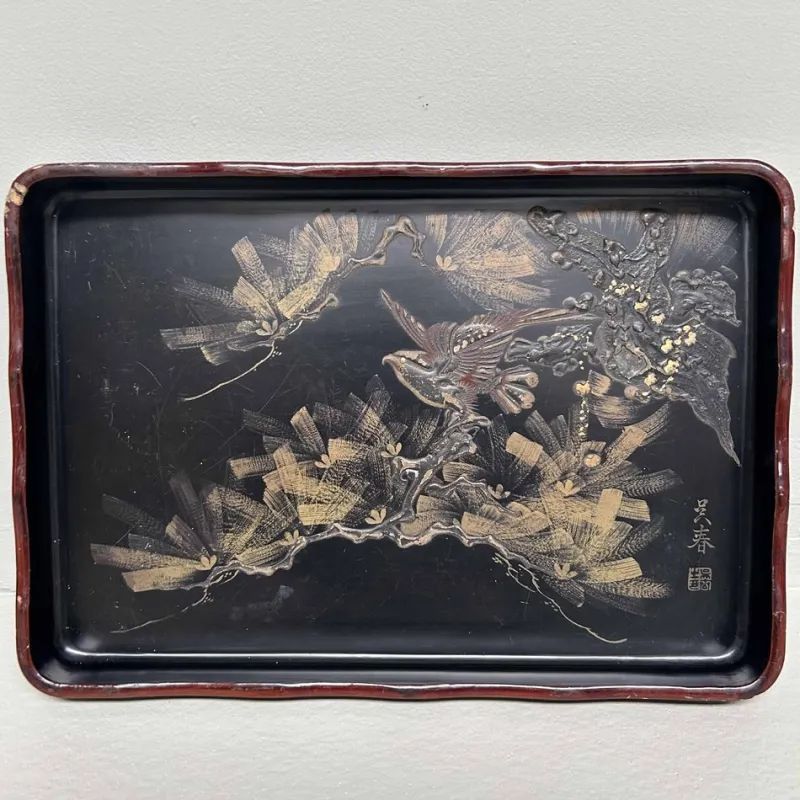 Hot Pamono Antique Japanese Tray, 1890s