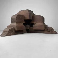Pamono Antique Japanese Wooden Pedestal, 1890s><noscript><img width=