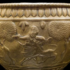 Pamono Antique Jardiniere Bowl in Brass, 1890s><noscript><img width=