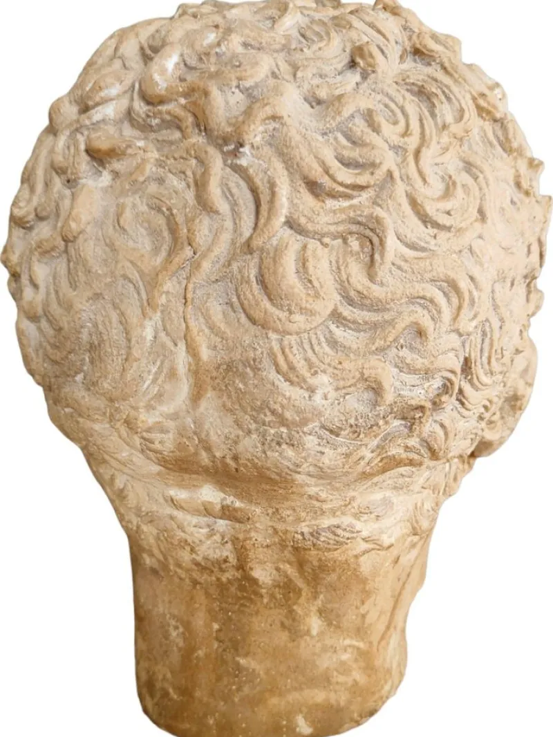 Pamono Antique Life-Size Stone Head, 1900> Garden Accessories