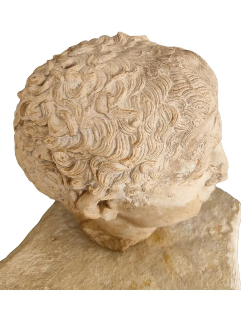 Pamono Antique Life-Size Stone Head, 1900> Garden Accessories