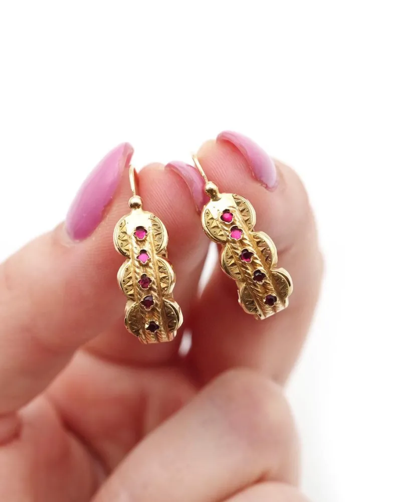 Pamono Antique Lighter Poissardes Earrings, Set of 2> Earrings